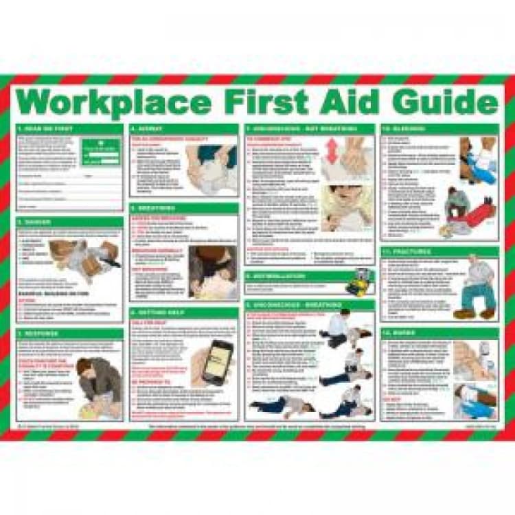 Image of Workplace First Aid Laminated Guidance Poster A2 - A600 62852FA EXR62852FA