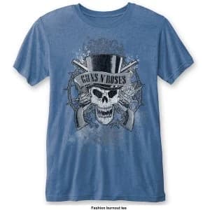 Image of Guns N' Roses - Faded Skull Unisex X-Large T-Shirt - Blue