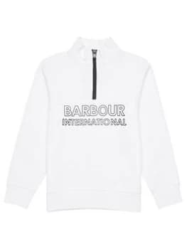 Image of Barbour International Boys Halt Half Zip Sweat Top - White, Size 14-15 Years