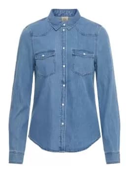Image of VERO MODA Slim Fit Denim Shirt Women Blue