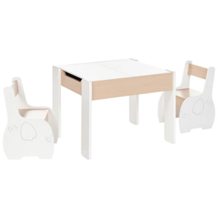 Image of Beliani Kids Table With Chairs Loyd White