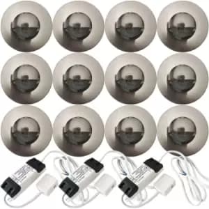 Image of Eyelid LED Plinth Light Kit 12x Round Spotlight Kitchen Bathroom Floor Panel