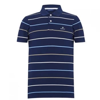 Image of Gant Breton Short Sleeve Rugger Polo Shirt - Multi 109
