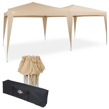 Image of Deuba - Gazebo 3x6m Capri Pop-Up Party Tent Outdoor Garden Patio Festival Canopy Marquee Cream