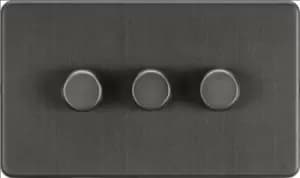 Image of KnightsBridge Screwless 3G 2-way 10-200W (5-150W LED) trailing edge dimmer - Smoked Bronze