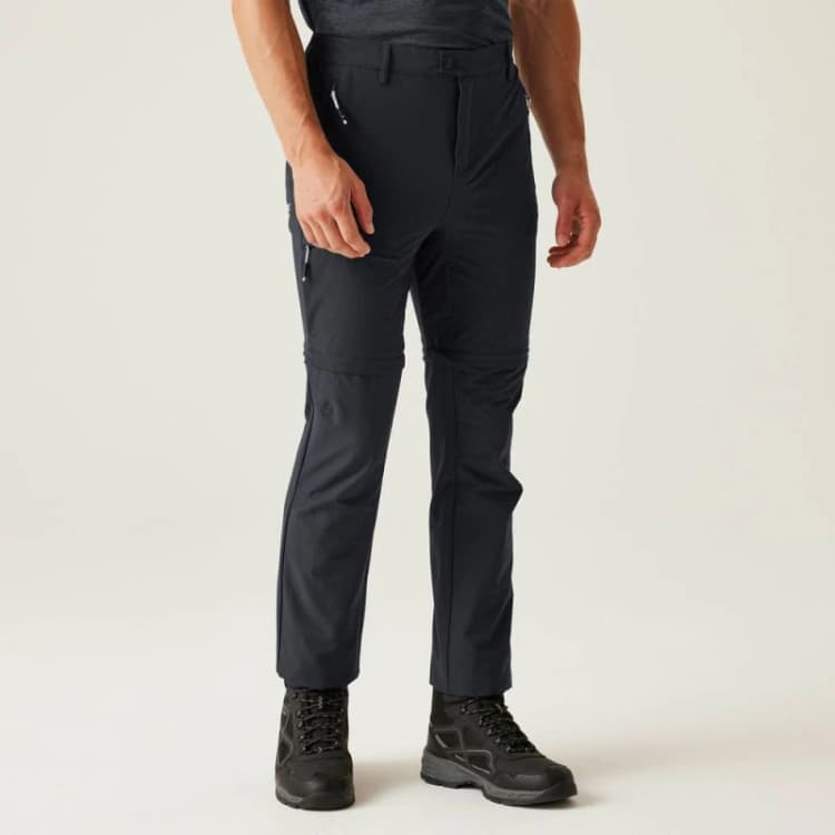 Image of Regatta Mens Highton Zip Off-Trousers in Grey Size: 30R Grey Male 30R