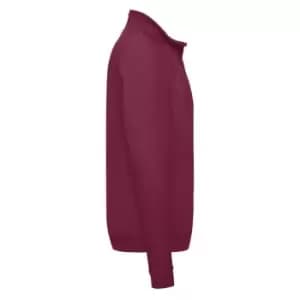 Image of Fruit Of The Loom Mens Zip Neck Sweatshirt (XL) (Dark Heather)