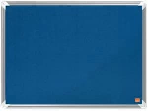 Image of Nobo Premium Plus Blue Felt Notice Board 600x450mm