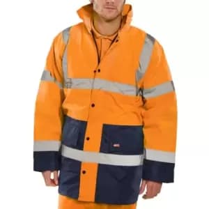 Image of B-Seen HV Outer Wear Constructor Traffic Jkt Two Tone Fleece Lined Or/N Small
