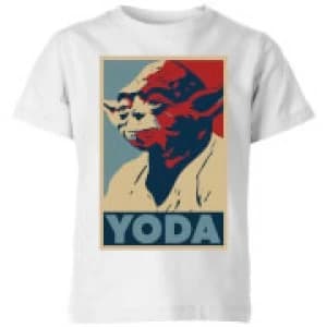 Image of Star Wars Yoda Poster Kids T-Shirt - White - 7-8 Years - White