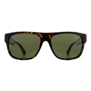 Image of Rectangle Havana Green Sunglasses
