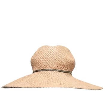 Image of Biba Print Straw Hat - Neutral