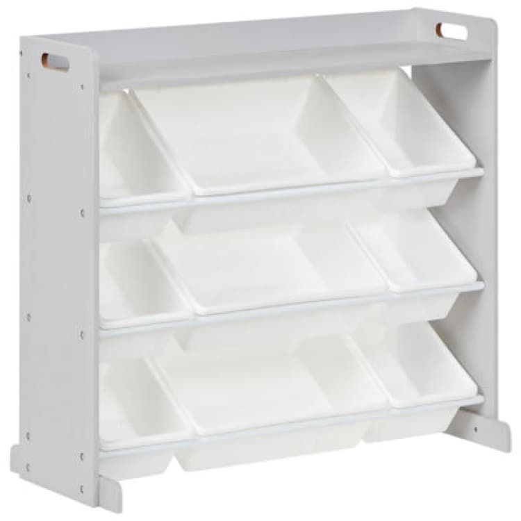 Image of Beliani Shelf With 9 Boxes Grey Collie