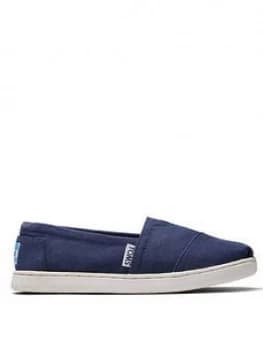 Image of Toms Boys Alpargata Canvas Shoes - Navy