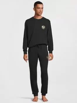 Image of Emporio Armani Bodywear Emporio Armani Bodywear Gold Label Lounge Set - Black, Size XL, Men