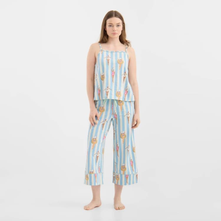 Image of Chelsea Peers ChelsP Cami Cpri Set Ld62 Swim Stripe female 8 (XS)