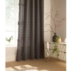 Image of Furn Ellis Ringtop Eyelet Curtains (117 x 137 cm) (Grey) - Grey