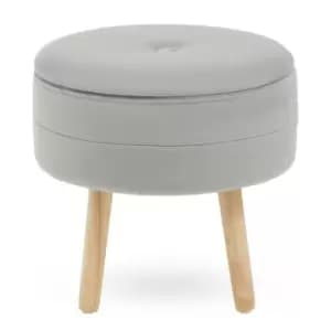 Image of Interiors By Ph Grey Velvet Stool