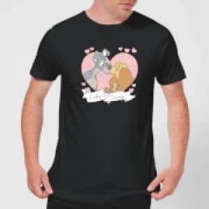 Image of Disney Lady And The Tramp Love Mens T-Shirt - Black - S