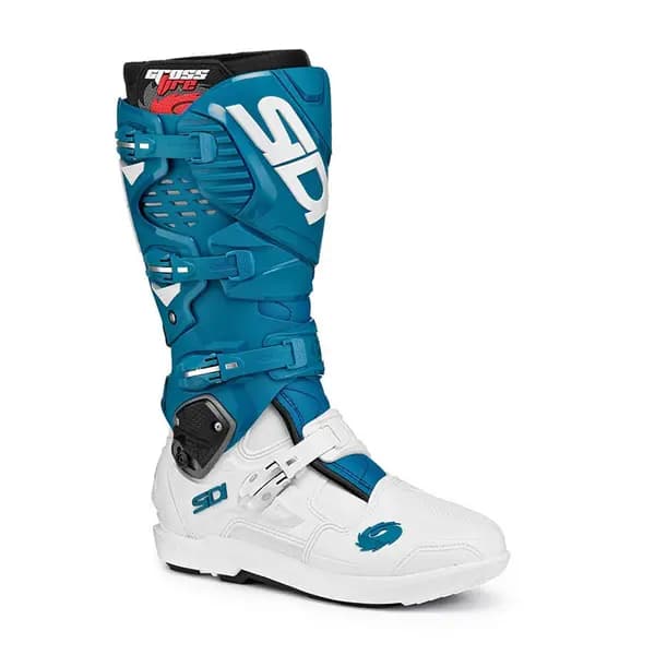 Image of Sidi Crossfire 3 SRS MX Boots White Petrol Size 46