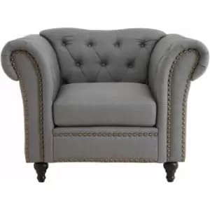 Image of Premier Housewares - Chesterfield Sofa in Grey Chesterfield Armchair for Living Room Chesterfield Sofas and more w112 x d85 x h83