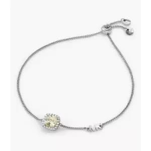 Image of Michael Kors Womens Sterling Pav Cushion-Cut Slider Bracelet - Silver