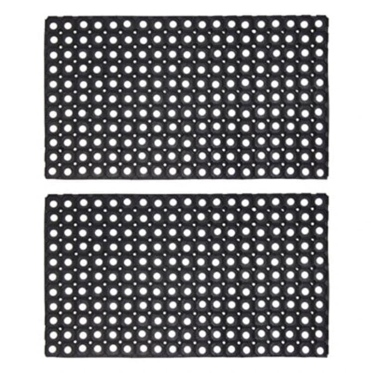 Image of JVL JVL Contract Rondo Rubber Ring Scraper Doormat, 50x100cm, Pack of 2 Black