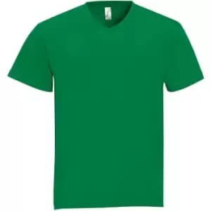 Image of SOLS Mens Victory V Neck Short Sleeve T-Shirt (L) (Kelly Green)