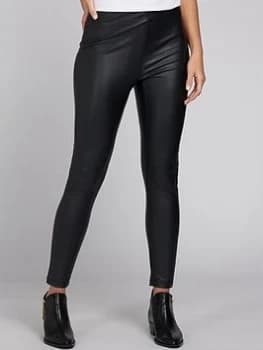 Image of Barbour International Galvez Pu Skinny Trouser - Black, Size 12, Women
