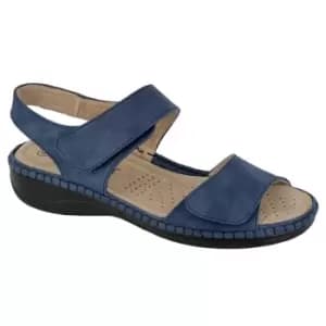 Image of Boulevard Womens/Ladies Leather Lined Sandals (6 UK) (Navy Blue)
