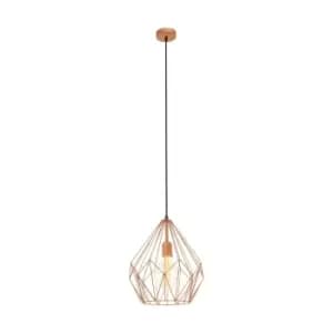 Image of Hanging Ceiling Pendant Light Copper Wire Cage 1x 60W E27 Hallway Feature Lamp