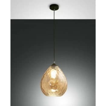 Image of Fabas Luce Lighting - Fabas Luce Gisella Dome Pendant Ceiling Lights Amber Glass, E27