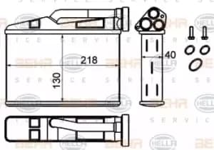 Image of Behr Heat Exchanger 8FH351333-204 with Seal Screws Genuine replacement