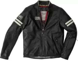Image of Spidi Vintage Motorcycle Leather Jacket, black-grey, Size 50, black-grey, Size 50