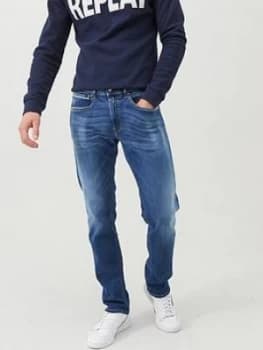 Image of Replay Hyperflex Grover Straight Fit Jeans - Light Blue