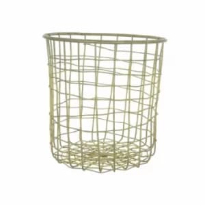Image of Wire Storage Pot Wavy Large Gold 13.5cm