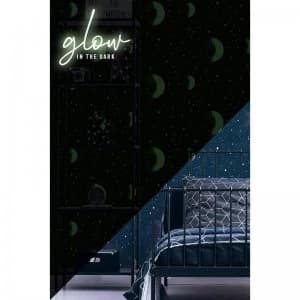 Image of Superfresco Glow In The Dark Planetarium Blue Wallpaper