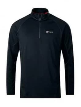 Image of Berghaus Tech Tee Ls Zip 2.0, Black Size M Men