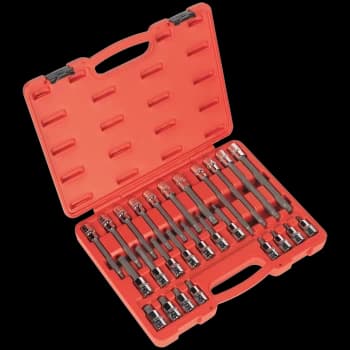 Image of Sealey 26 Piece 1/2" Drive Spline Socket Bit Set 1/2"