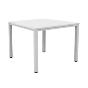 Image of Tc Fraction Infinity 160 x 160 Meeting Table - White with Silver Legs