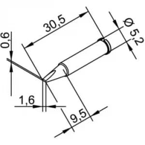 Image of Ersa 102 CD LF 16 Soldering tip Chisel-shaped, straight Tip size 1.6mm Content