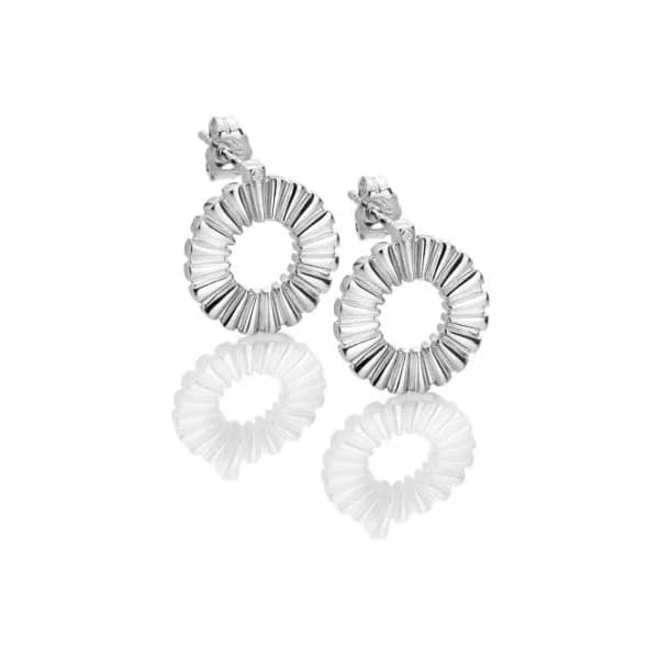 Image of Sunbeam Sterling Silver Diamond Earrings DE763