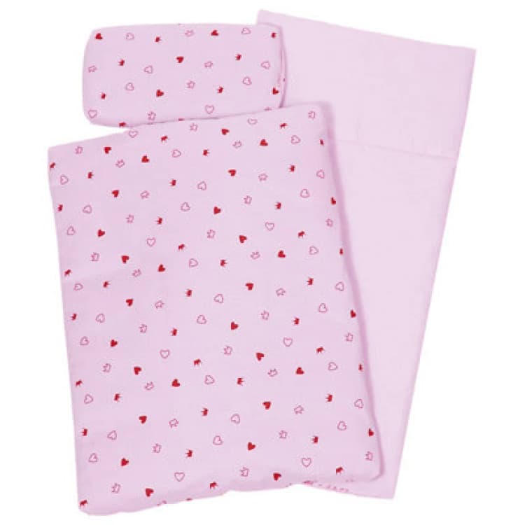 Image of Goki Pink Bedding Set For Dollhouse Furniture