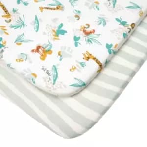 Image of Tutti Bambini Bedside Crib Fitted Sheets 2Pk - Run Wild