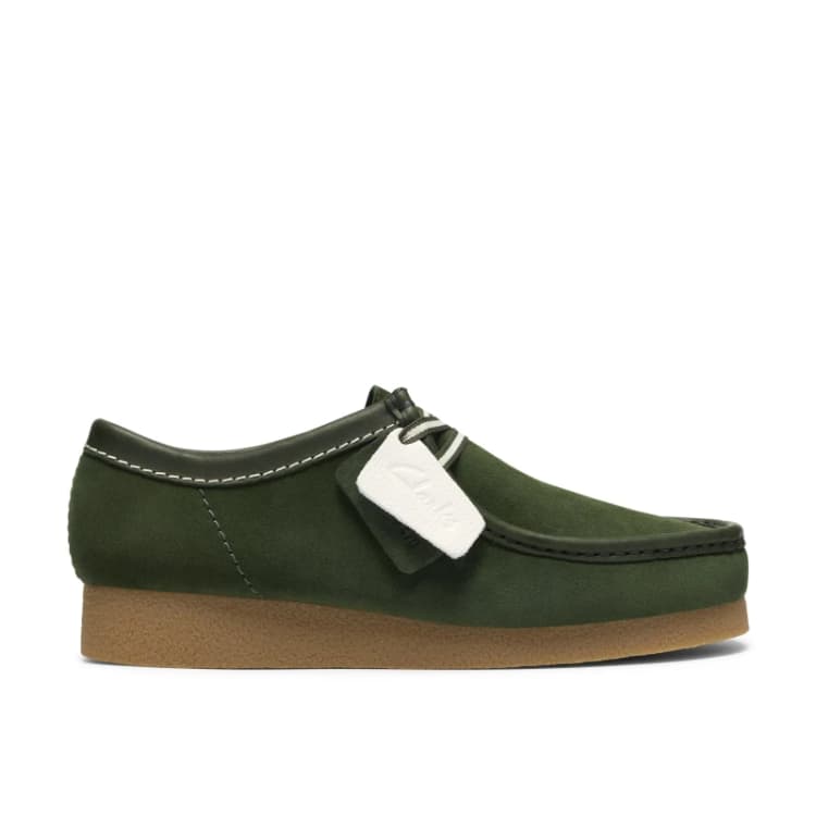 Image of Clarks Mens Wallabee Moc Toe Formal Shoes Green Sde male 10 (45)