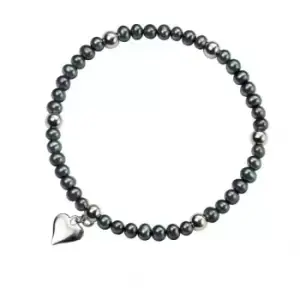 Image of Elements Silver Peacock Blue Pearl Stretch Bracelet B3832BZ362