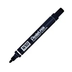 Image of Pentel N50 A 2.2mm Bonded Fibre Bullet Tip Permanent Marker Black Pack of 12 Markers Free Pens February 2019