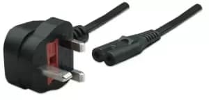 Image of Manhattan Power Cord/Cable, UK 3-pin plug to C7 Female (figure of...
