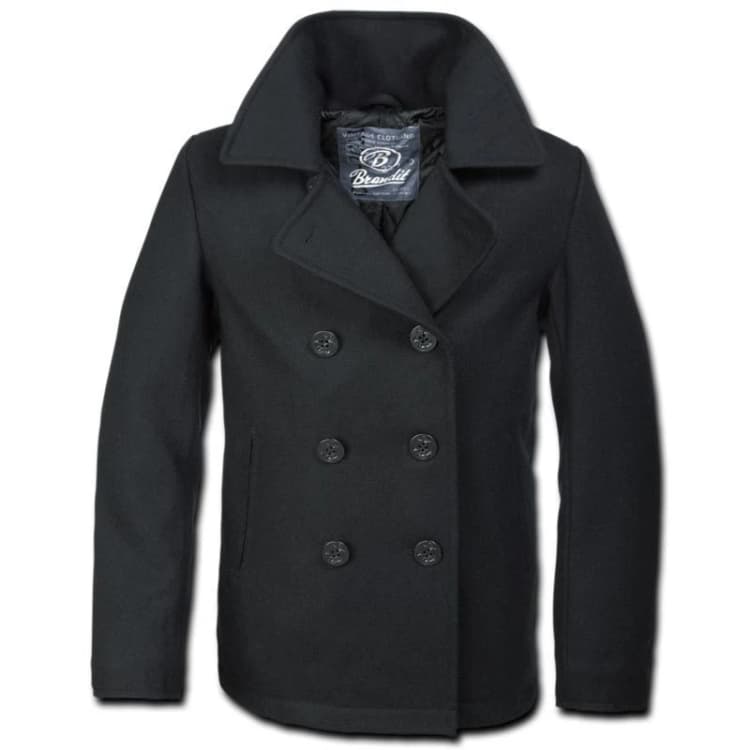 Image of Brandit Pea Coat Uniform Jacket Black 4XL Men