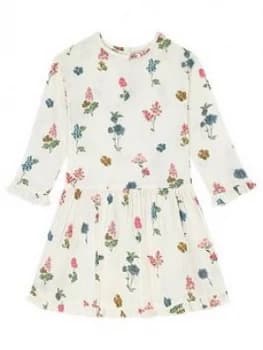 Image of Cath Kidston Girls Twighlight Floral Long Sleeve Dress - Cream